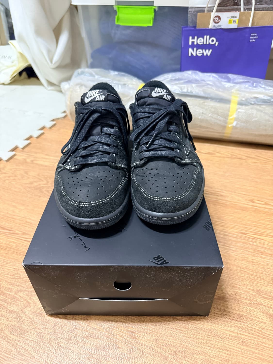 [255] 조던 1 x 트래비스 스캇 레트로 로우 OG SP 블랙 팬텀 상품이미지2