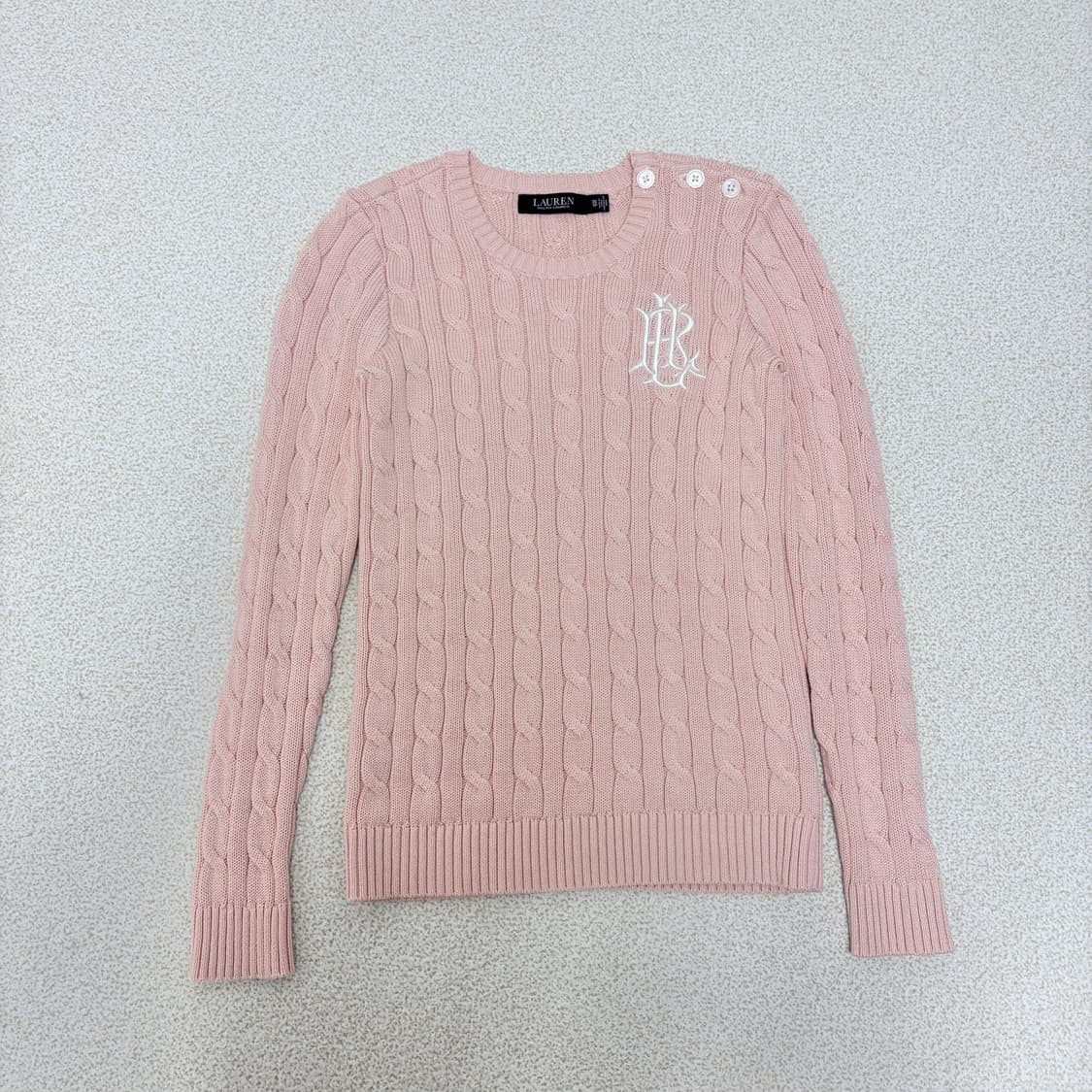 로렌 랄프로렌 핑크 케이블 니트 상품이미지1