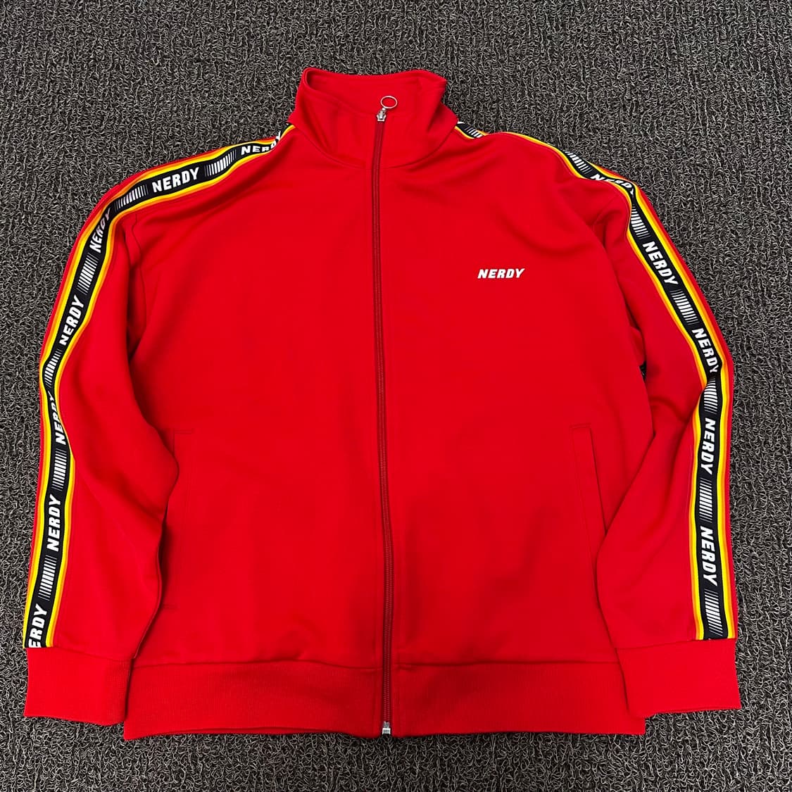 NERDY 널디 트랙탑 져지 집업 레드 M 상품이미지1