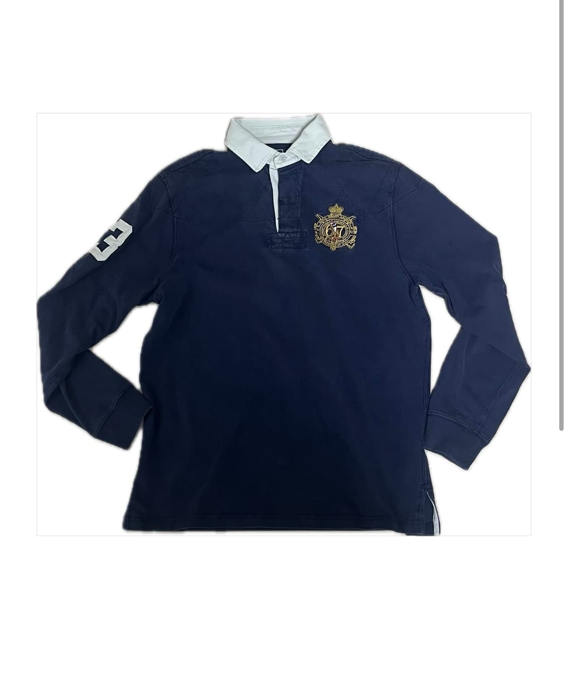 폴로 랄프 로렌 헤리티지 67 크레스트 자수 퀼팅 럭비 셔츠 상품이미지1