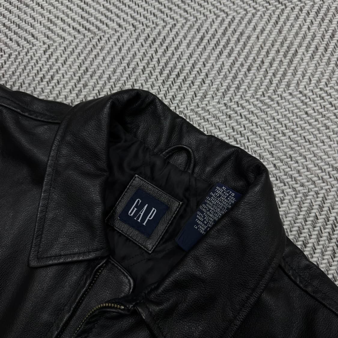[XL]올드 갭 레더 빈티지 자켓 블랙 상품이미지3