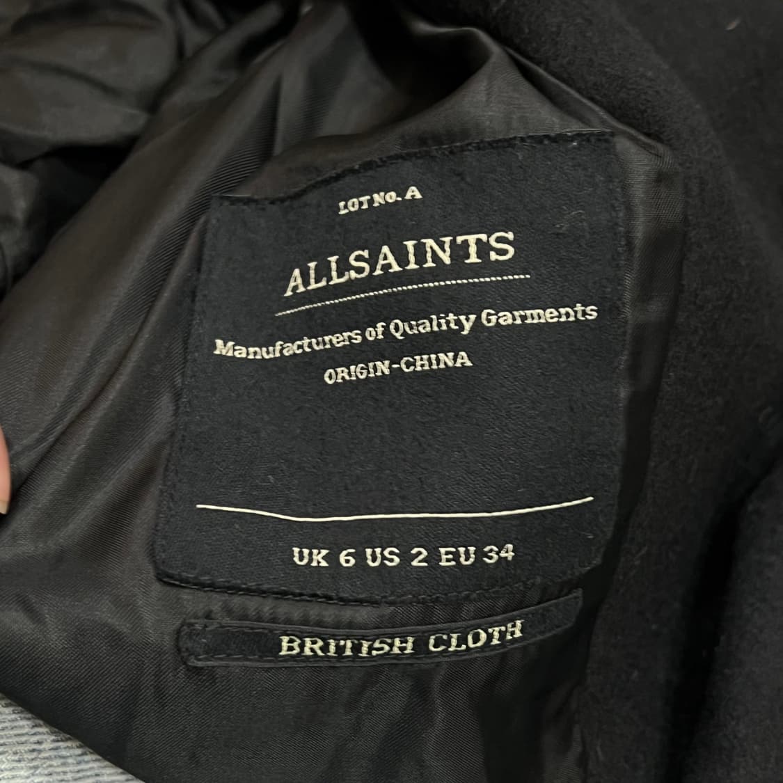  올세인츠 울 절개 코트 y14913 상품이미지6