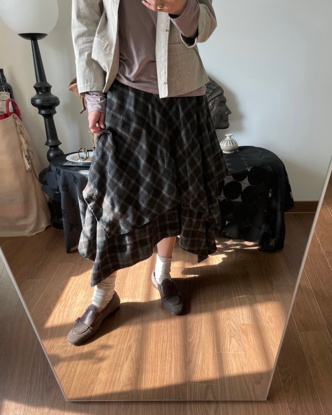 check layered skirt 상품이미지5