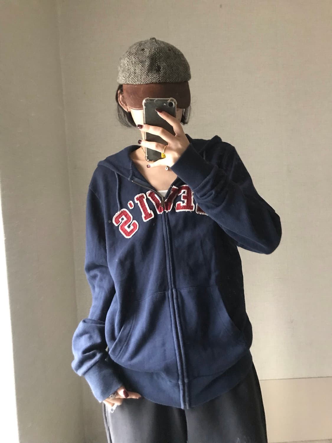 리바이스 네이비 빅로고 후드집업 상품이미지2