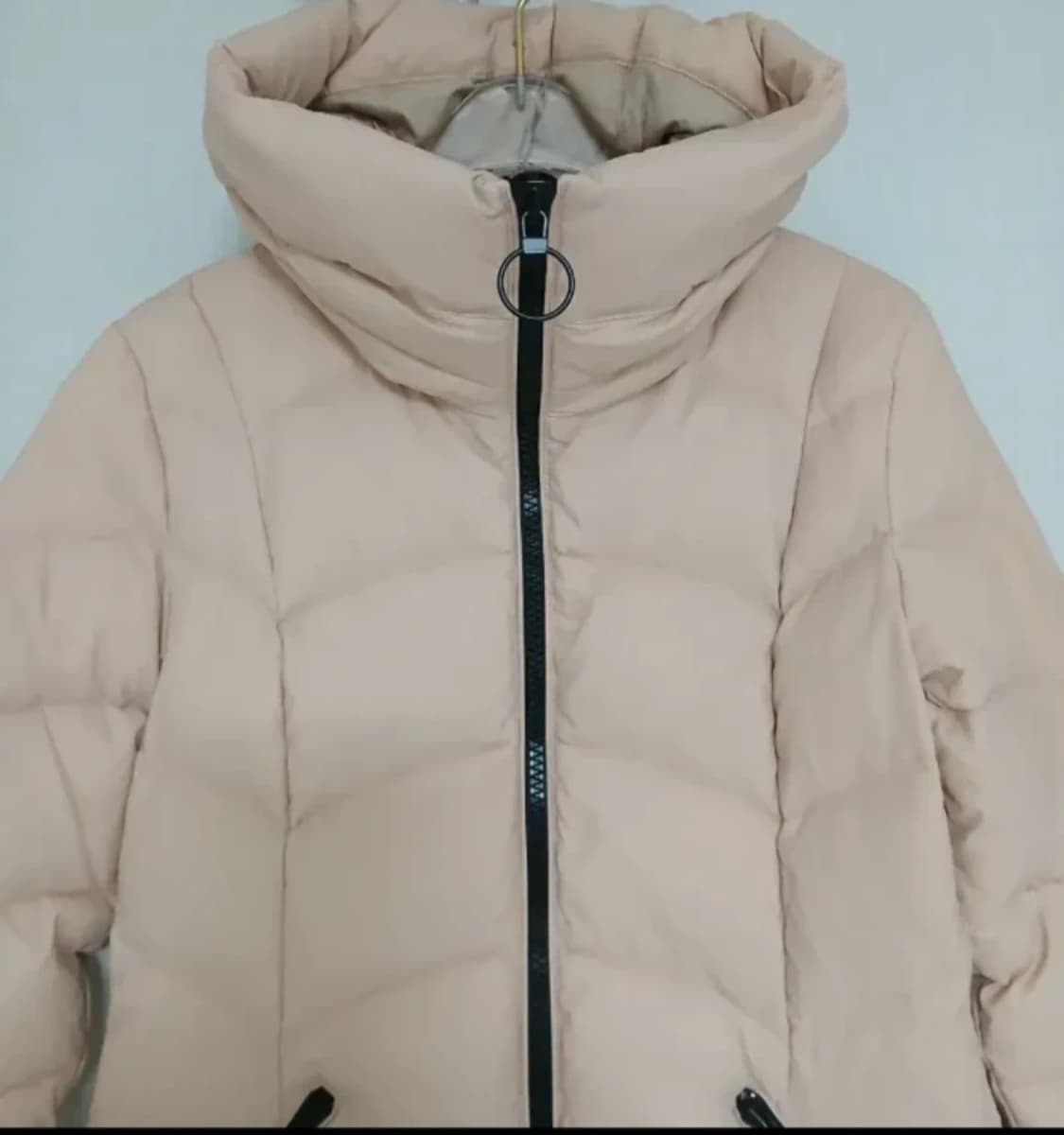 따뜻한 DEWL 베이지핑크 롱 패딩 55사이즈 상품이미지5