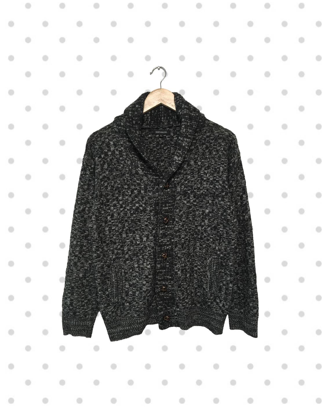 vintage shawl cardigan charcoal mix 상품이미지1