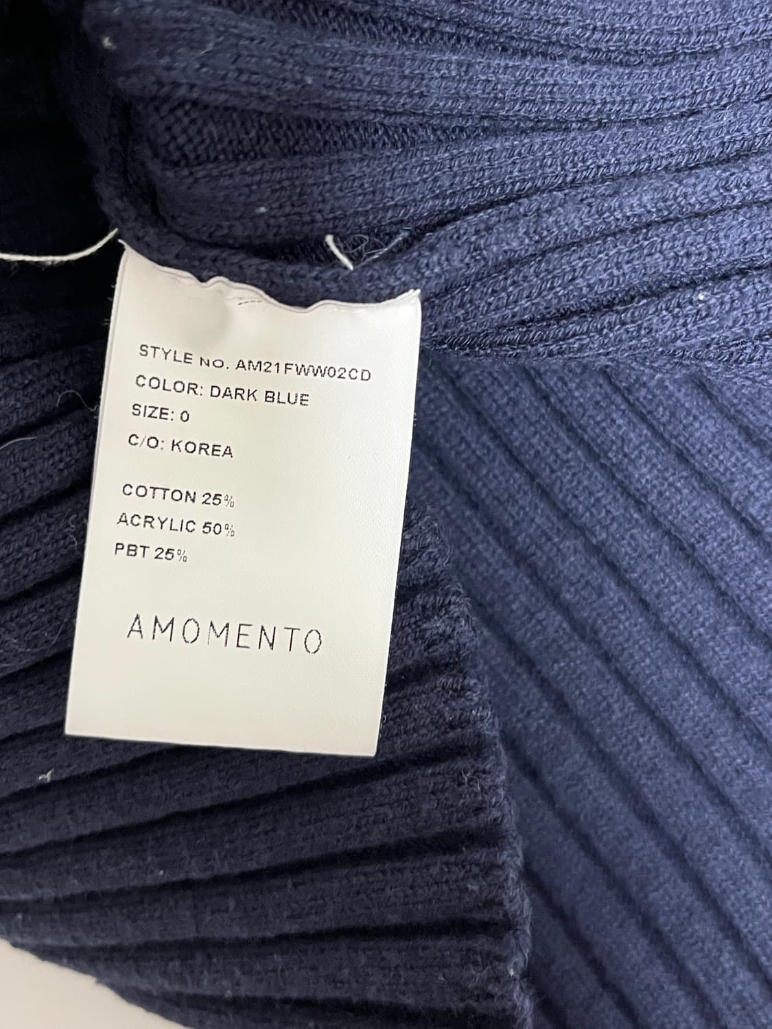 아모멘토 투웨이 니트 집업 네이비 상품이미지4