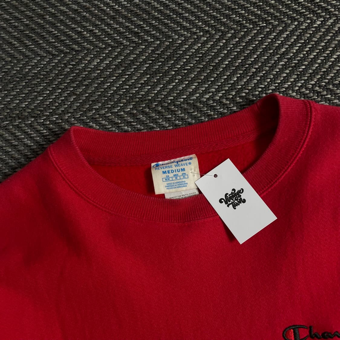 챔피온 리버스위브 미니멀 레드 스웻 셔츠y 3631 상품이미지5