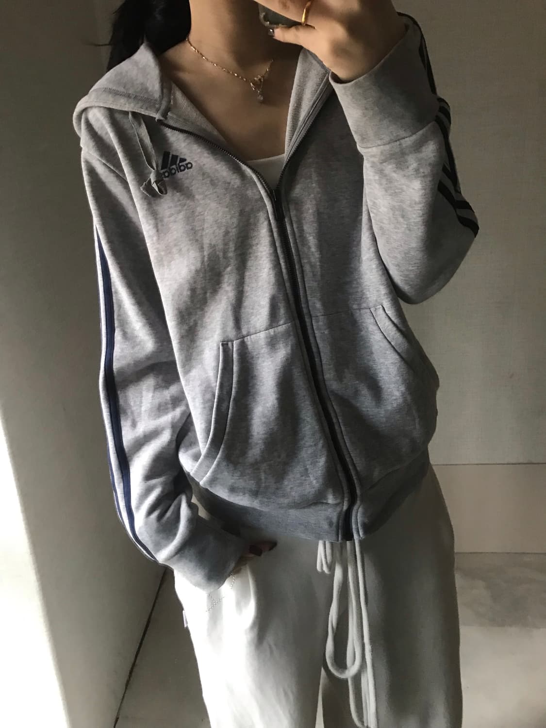 아디다스 그레이 네이비 후드집업 상품이미지5