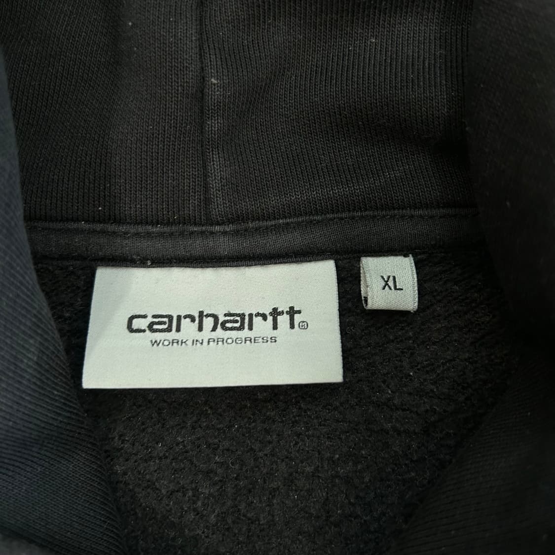 Carhartt 칼하트 블랙 자수로고 블랙 후드티 상품이미지5