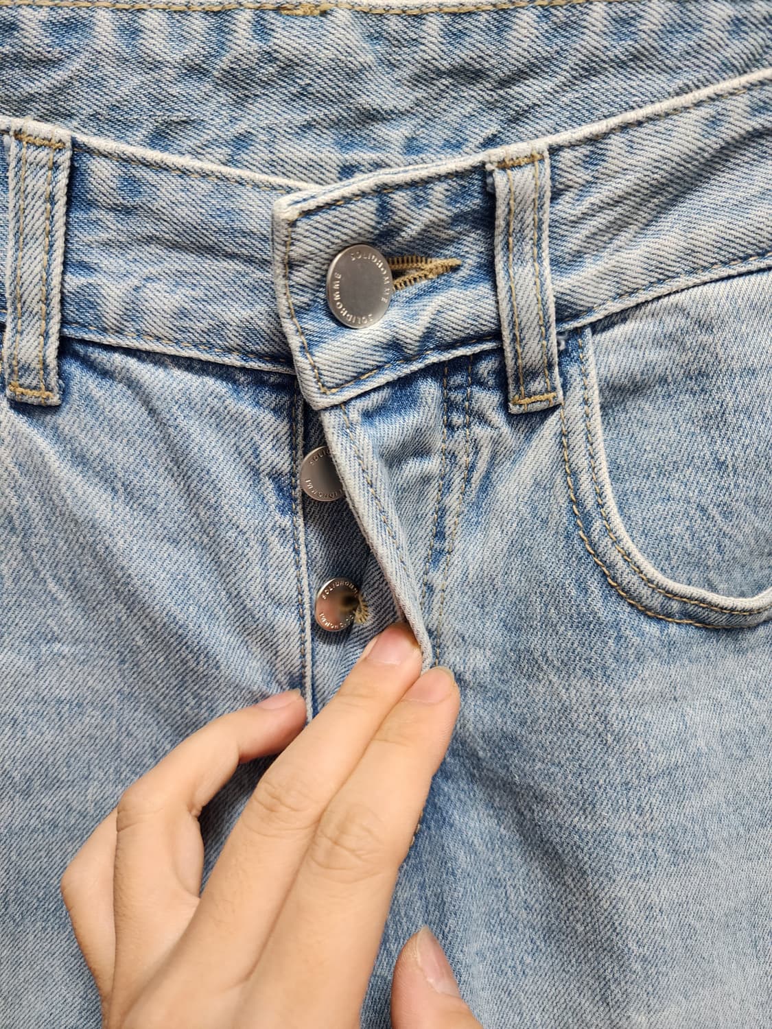 솔리드옴므 연청 데님 청바지 상품이미지3