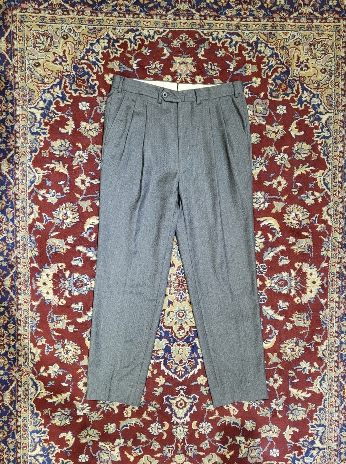 에르메네질도 제냐 울 패브릭 투 턱 트라우져 48R 상품이미지1