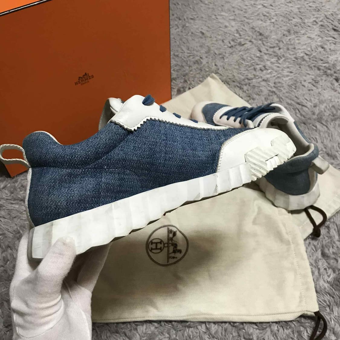 {클로젯}[41][풀구성]에르메스 바운싱 데님 스니커즈 상품이미지3