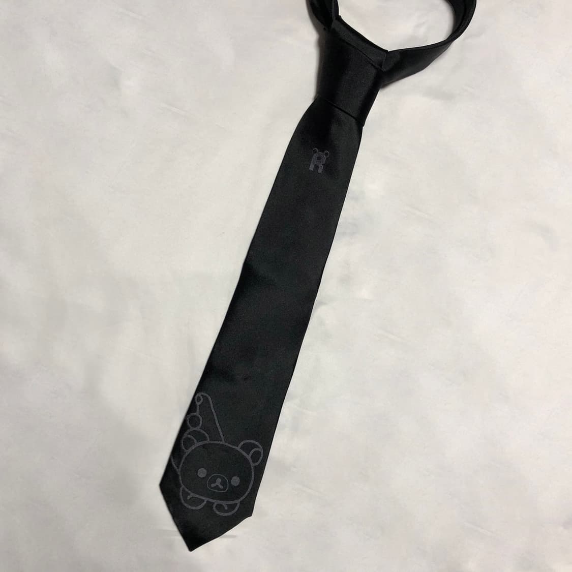 리락쿠마 실크 넥타이 블랙 상품이미지2