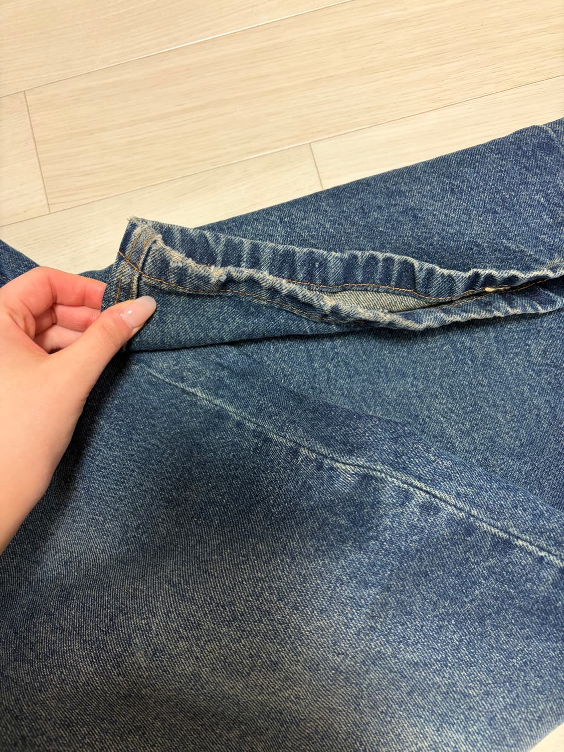 밀로 우먼 빈티지 와이드 데님 팬츠 [워시드 블루] s사이즈 상품이미지5