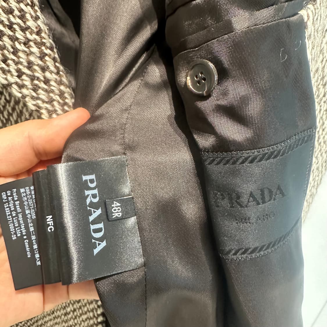 프라다 라프시몬스 24fw 도니골 트위드 오버코트 상품이미지7