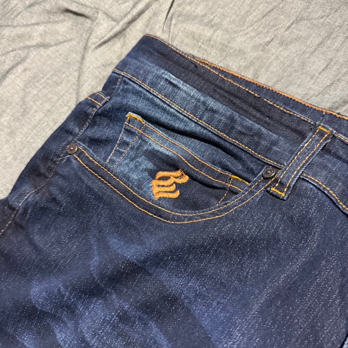 Slim Fit Moto / Biker Denim Jeans 상품이미지5