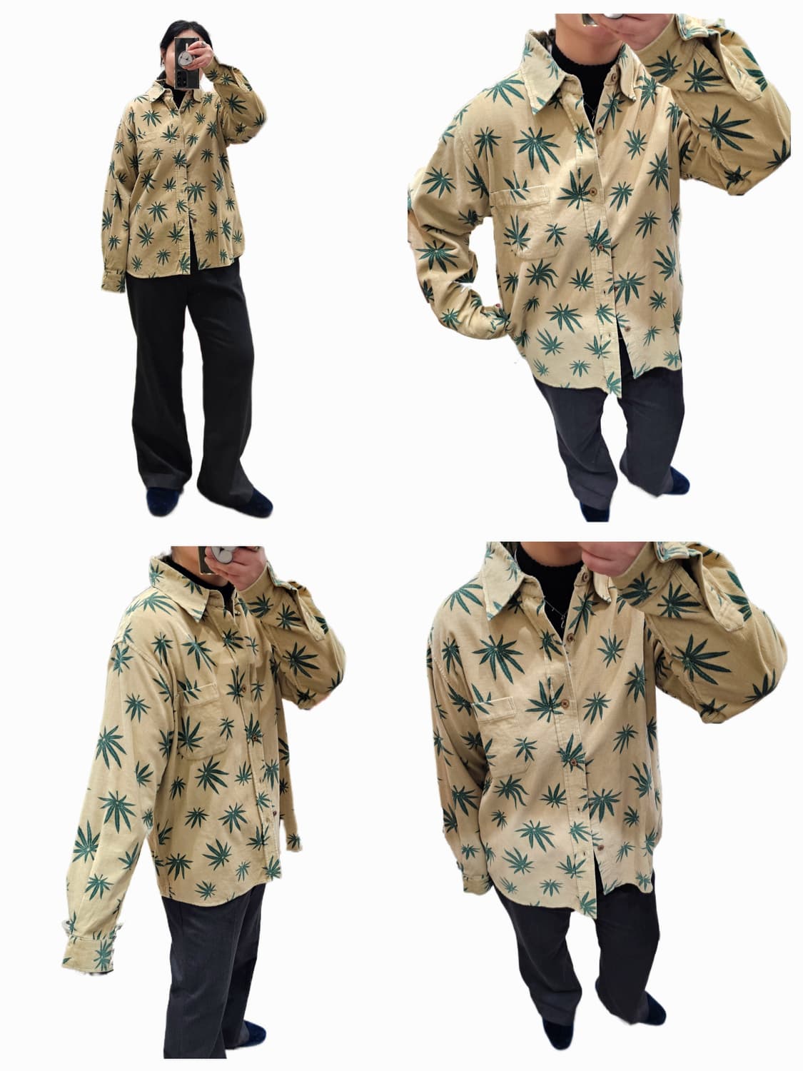 베이지 Hemp leaf 코듀로이 셔츠 상품이미지1