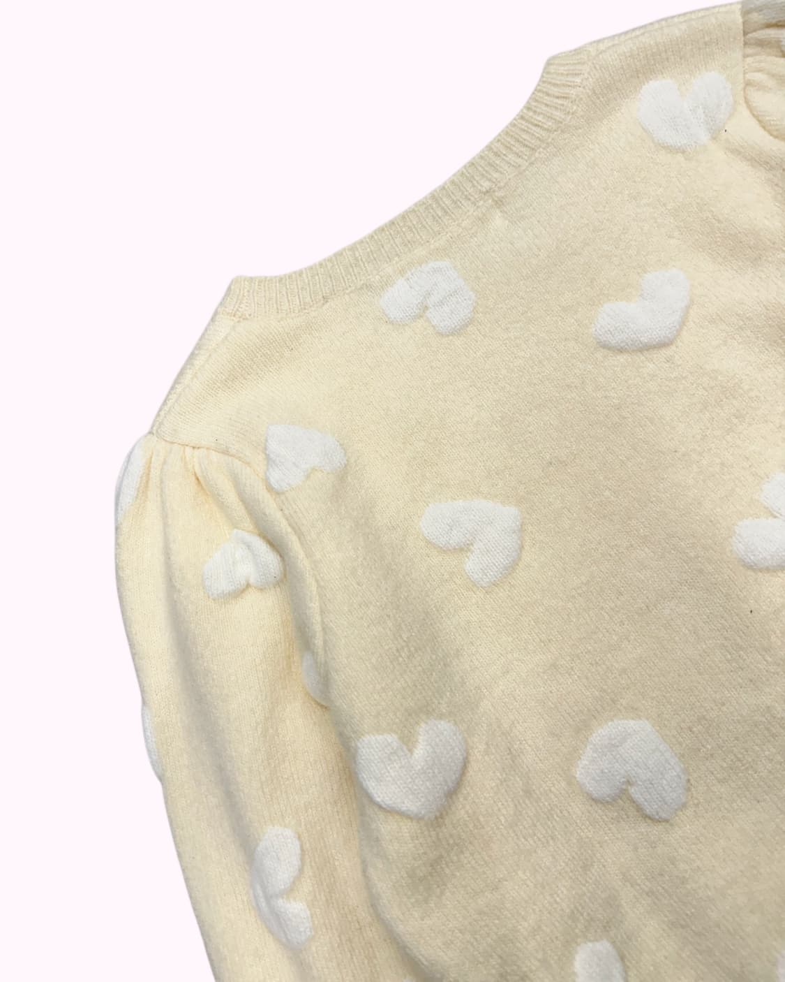 heart pattern yellow knit 상품이미지4