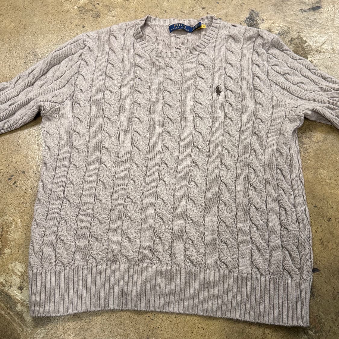 폴로 랄프로렌 브라운 베이지 꽈배기 니트 상품이미지3