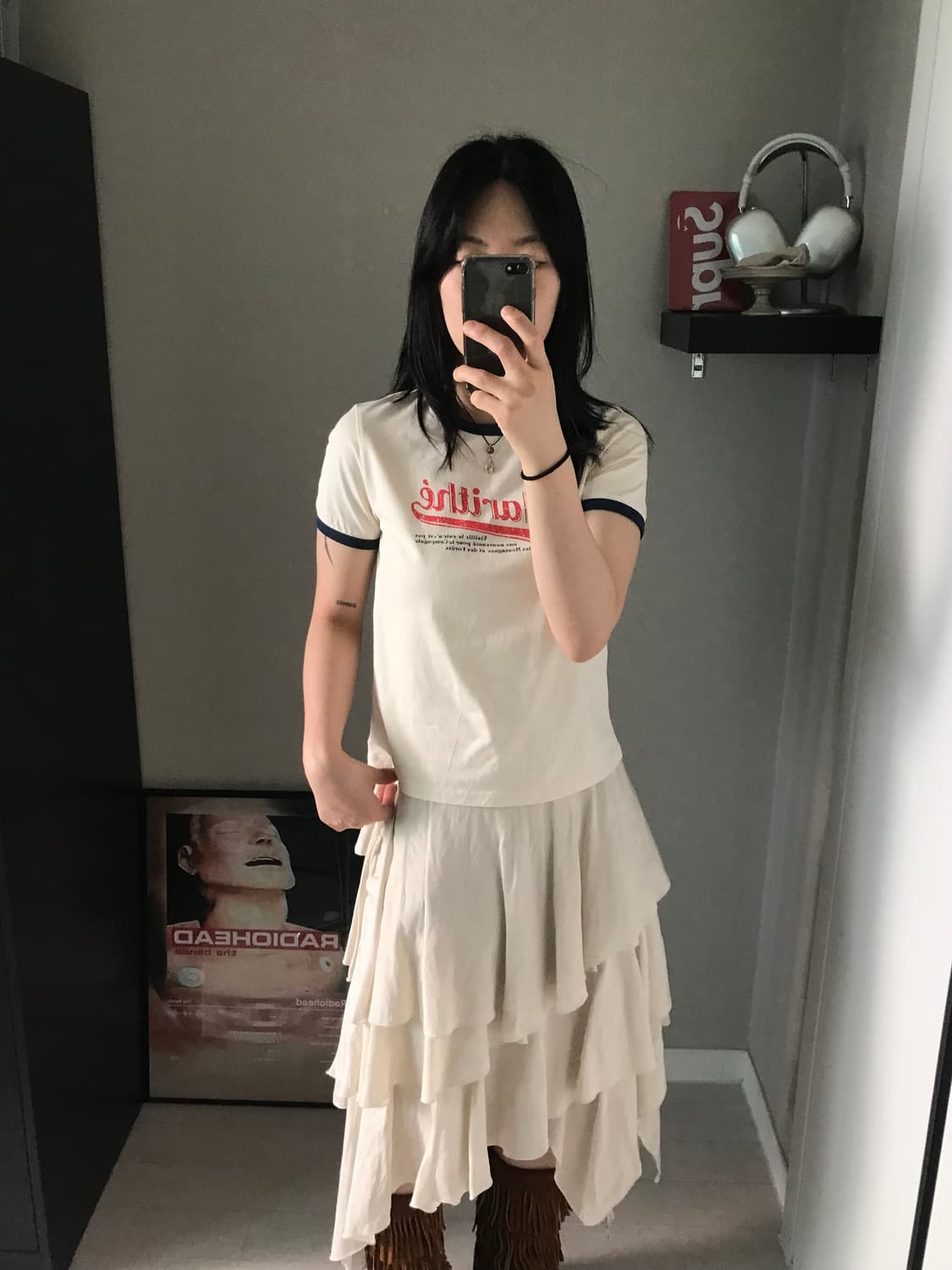 마리떼 프랑소와 저버 중앙 프린팅 베이지 링거티 상품이미지3