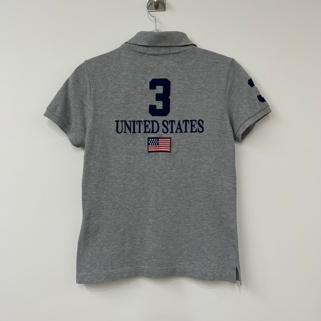 폴로 랄프로렌 빅포니 USA 성조기 그레이 카라 반팔 티셔츠 상품이미지4