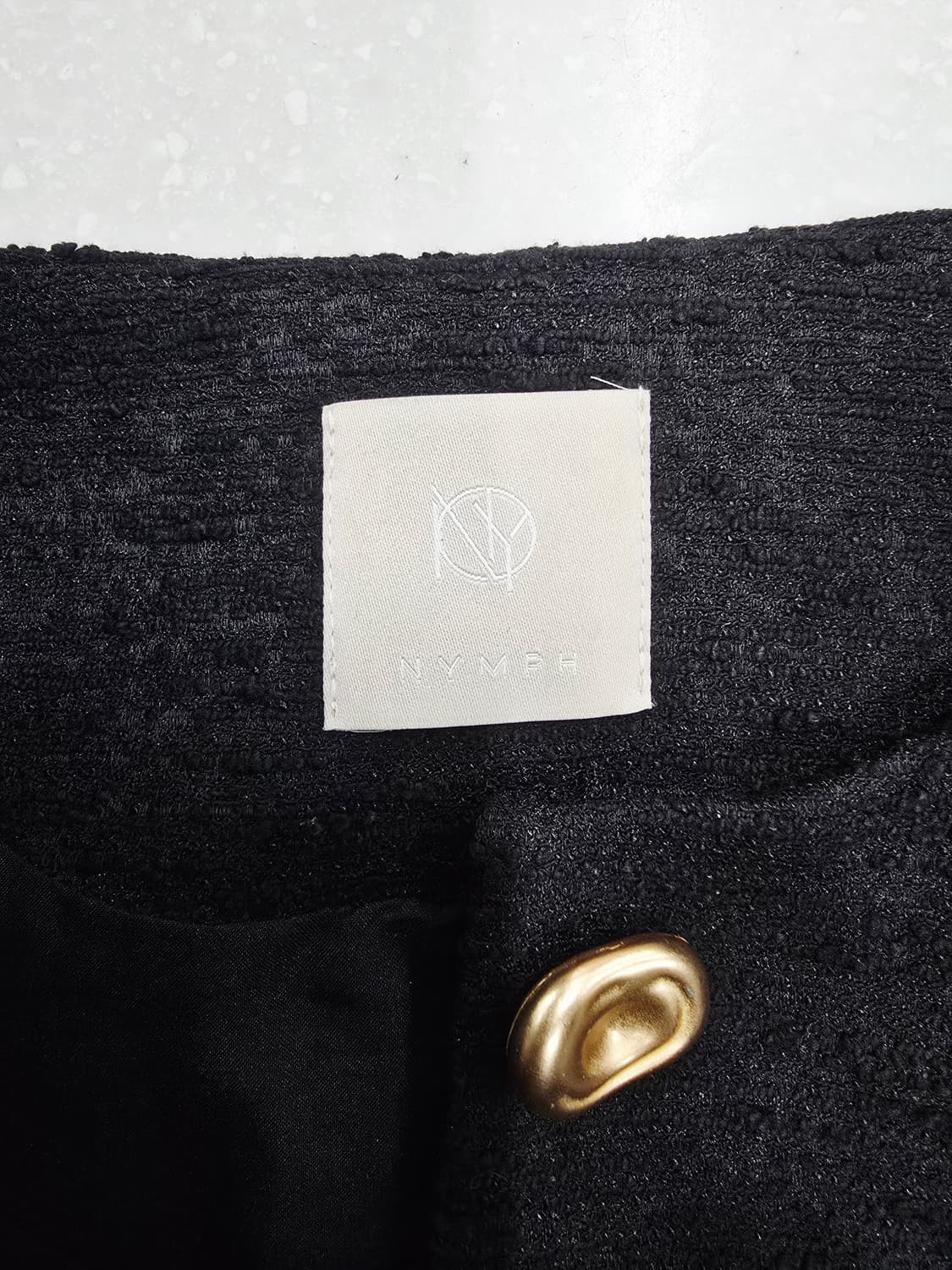 님프 블랙 트위드 크롭 자켓 상품이미지7