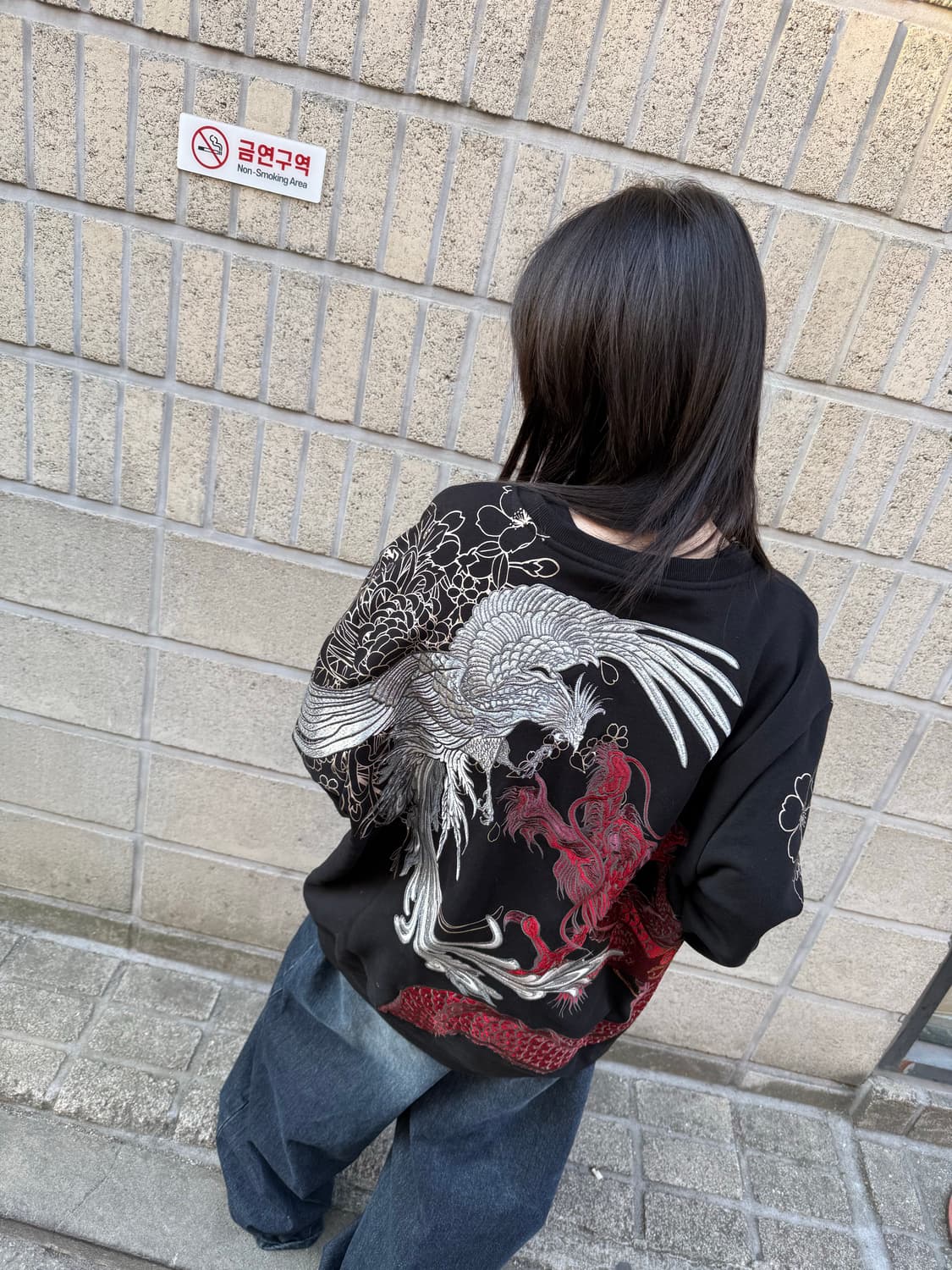 오버핏 오리엔탈 자수 스웻셔츠 상품이미지2