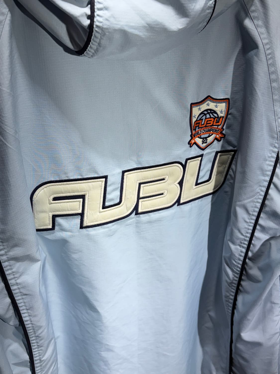 L FUBU 푸부 빅로고 스카이블루 나일론 후드집업 상품이미지4