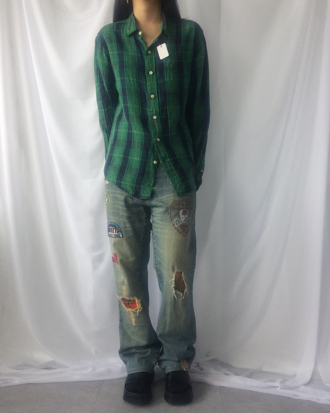Needle work point damage denim pants 상품이미지7