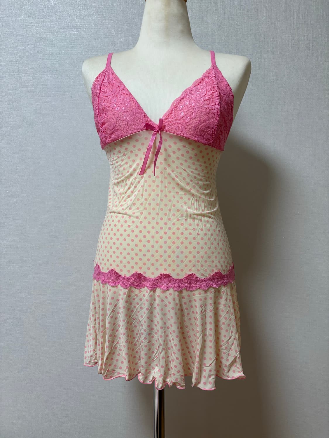 요구르트 핑크 컬러 슬립 원피스 상품이미지1