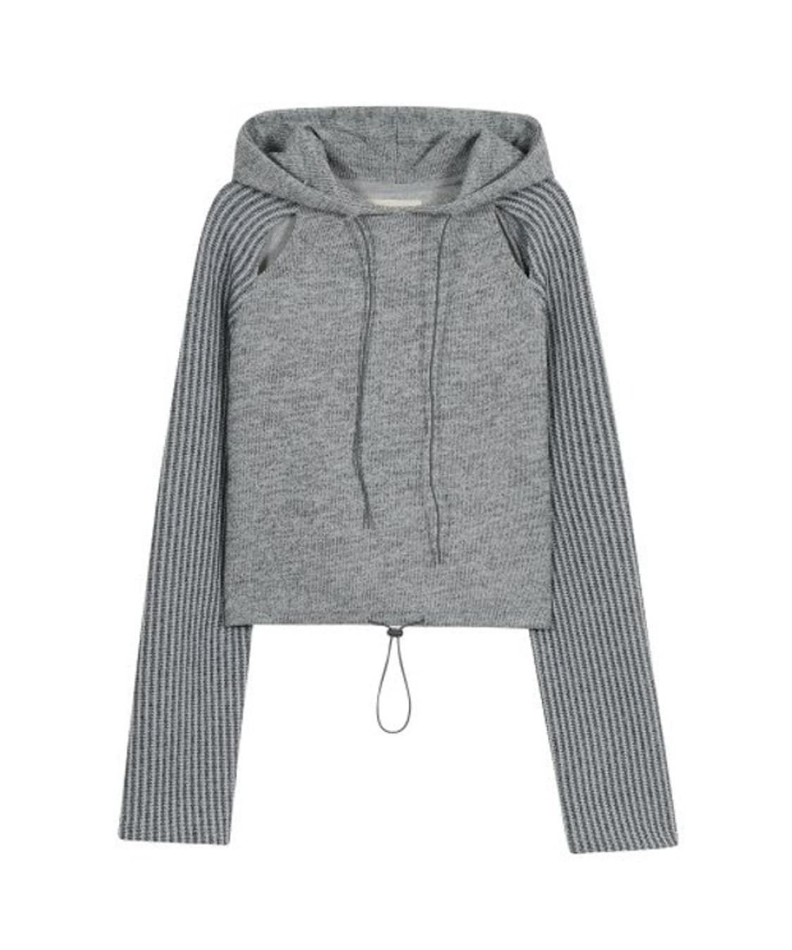 타입서비스 니트 사이드 슬릿 후드 그레이 상품이미지1