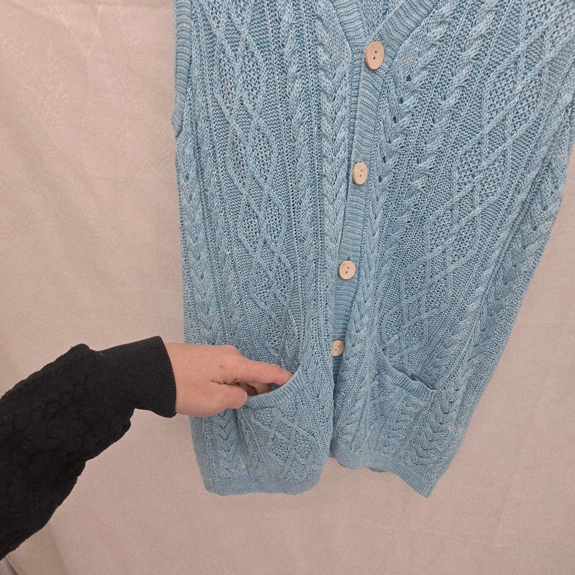 URBAN RESEARCH DOORS 린넨 니트 베스트 상품이미지5