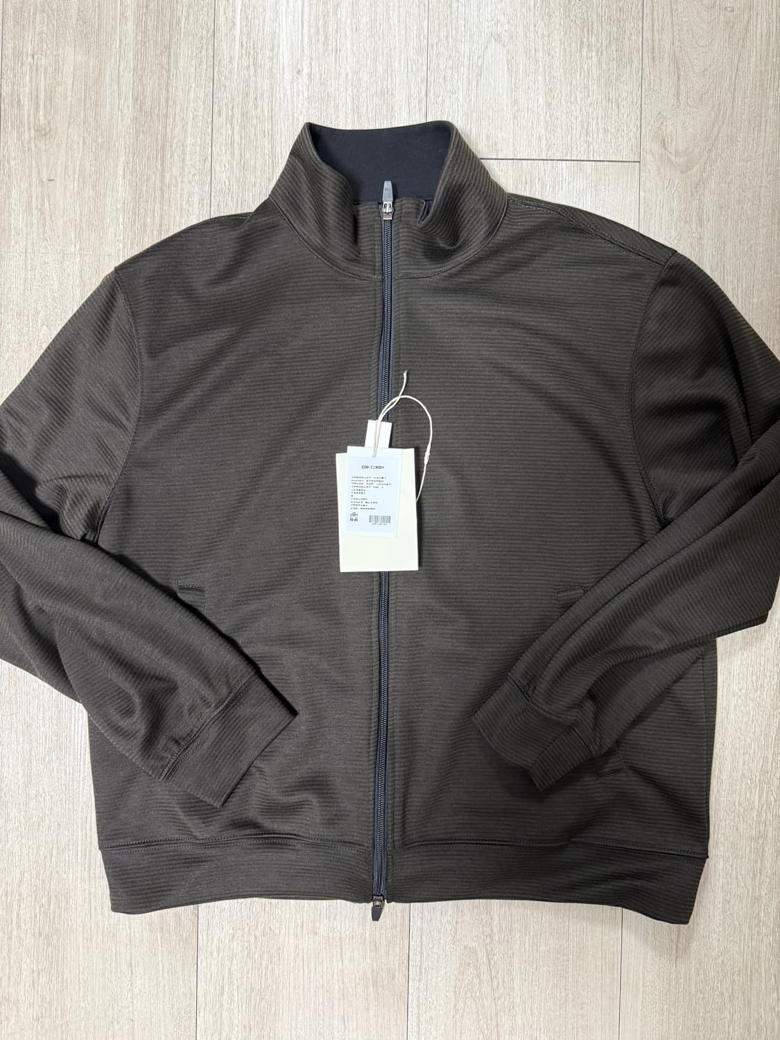 폴리테루 휴먼인덱스 휴먼 스트라이프 트랙 탑 자켓 카키 블랙 상품이미지2