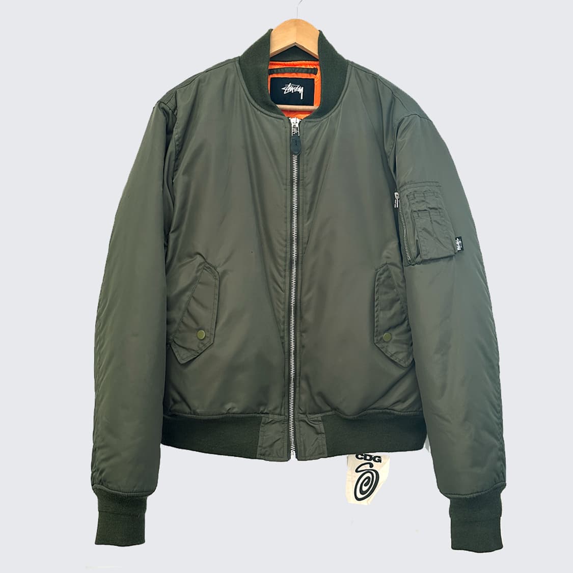 스투시 꼼데가르송 40주년 MA-1 플라이트 자켓 블루종 점퍼 남성 L 상품이미지3