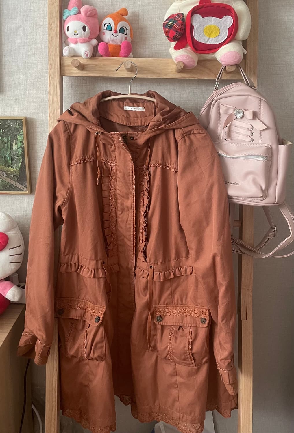 모리걸 빈티지 엑시즈팜 axesfemme 레이스 야상자켓 💗🧡🎀 상품이미지2