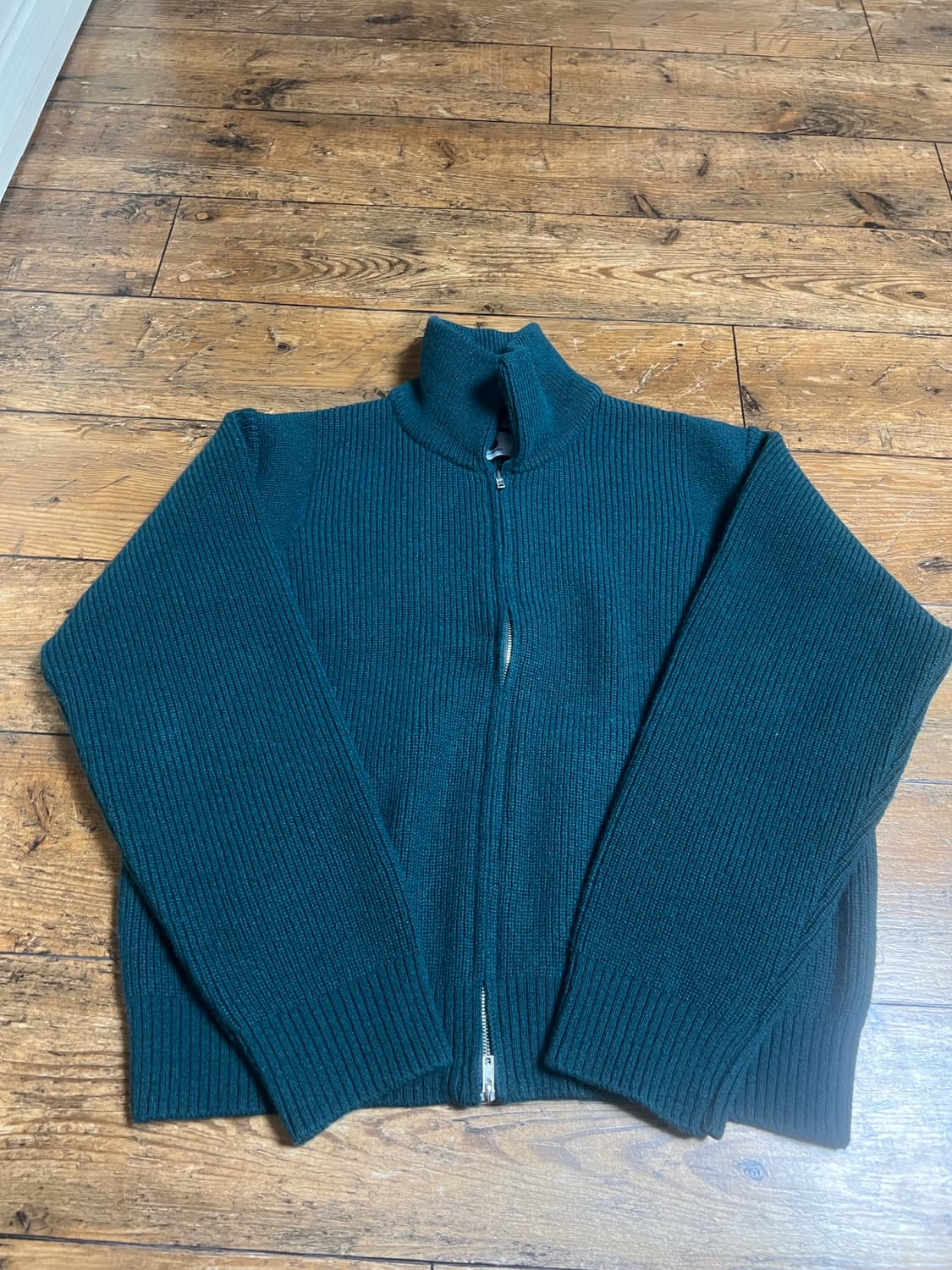 비슬로우 니트집업 XL SHETLAND WOOL WIDE COLLAR Z 상품이미지1