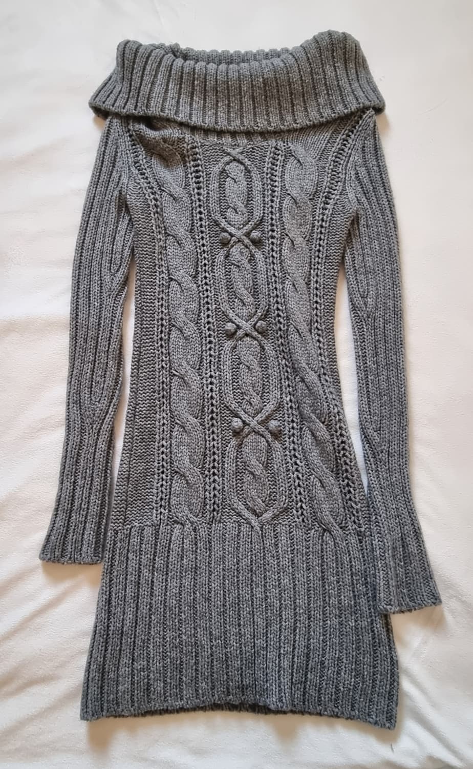 빈티지 갸루 그레이 딱붙핏 오프숄더 니트 상품이미지1