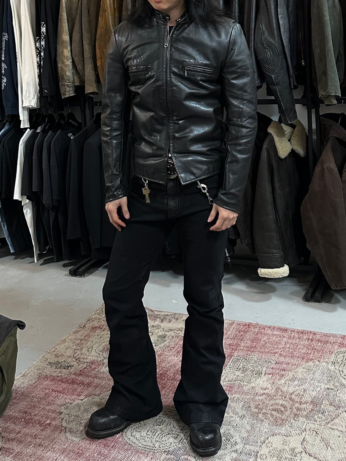 80's 브룩스 레더 카페레이서 자켓 빈티지 레더 자켓 상품이미지3