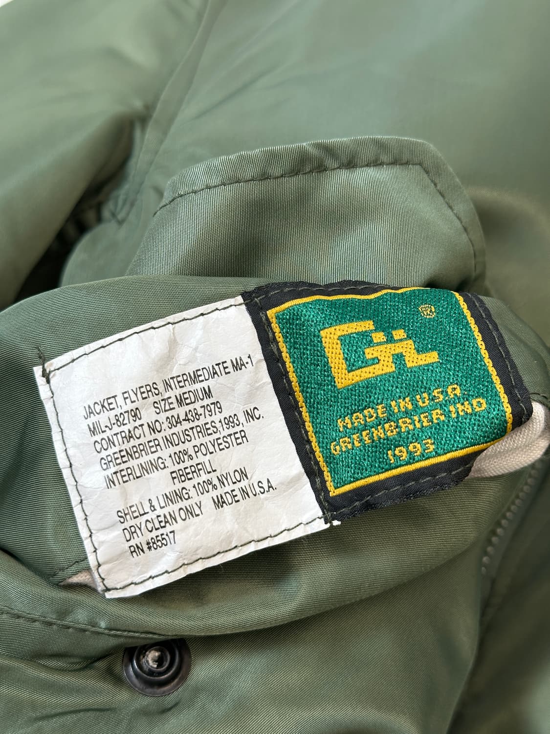 90s  usa GREENBRIER MA-1 플라이트 재킷 m 상품이미지5