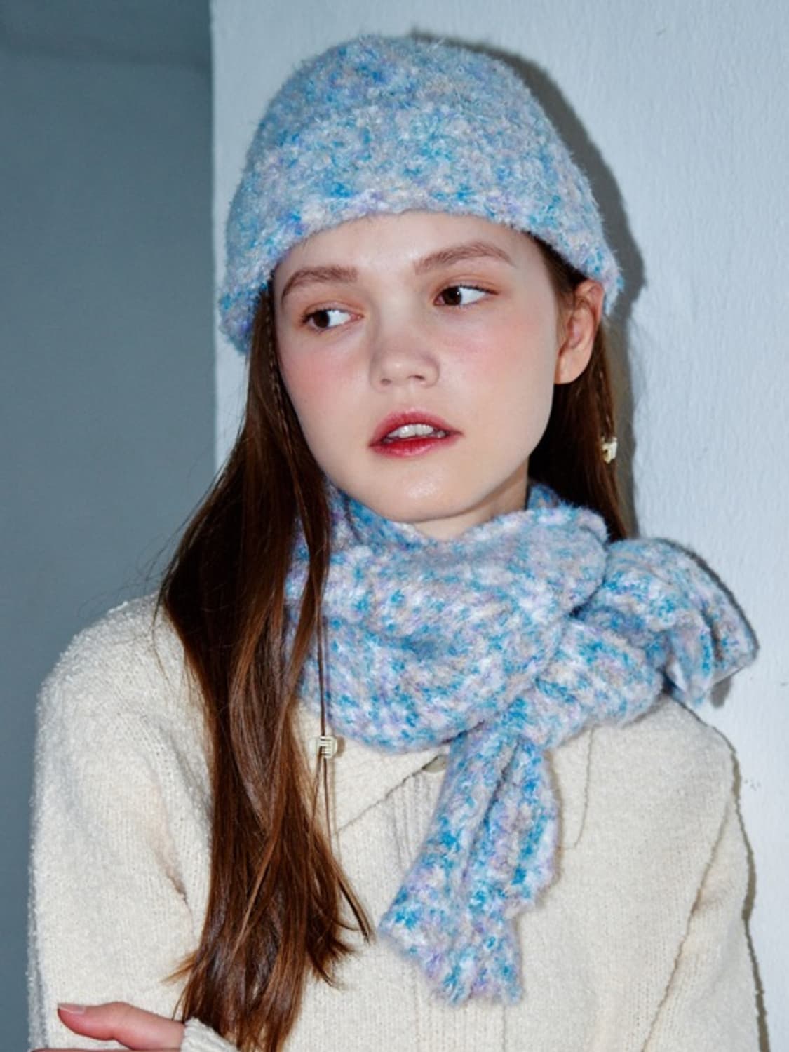 오디너리 홀리데이 소르베 머플러 블루 상품이미지2