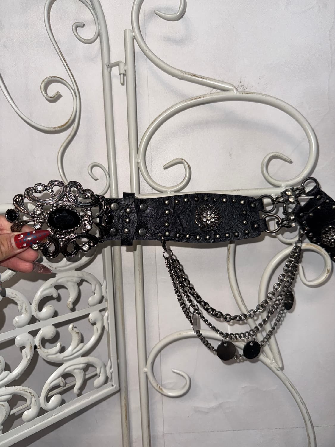 Black fairy flower cubic chain belt 상품이미지3