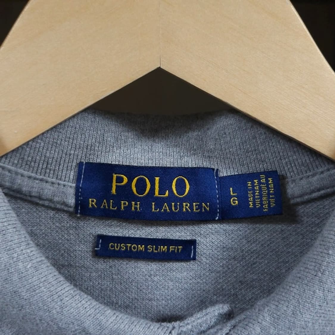 105)Polo 폴로 랄프로렌 긴팔 카라티 그레이 커스텀슬림 상품이미지3