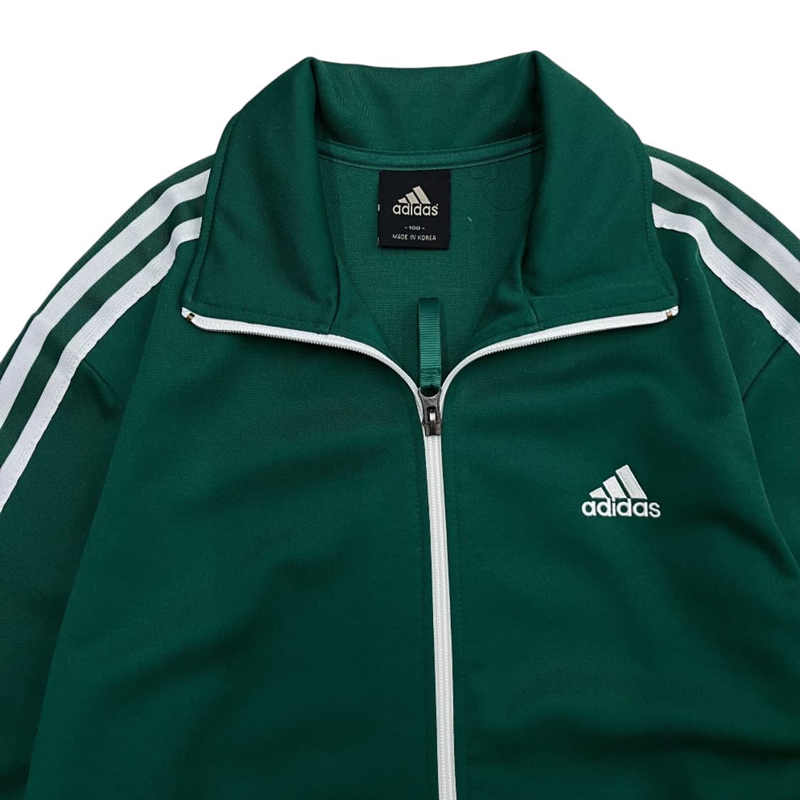 아디다스 에센셜 화이트라인 딥그린 트랙탑 100 상품이미지5