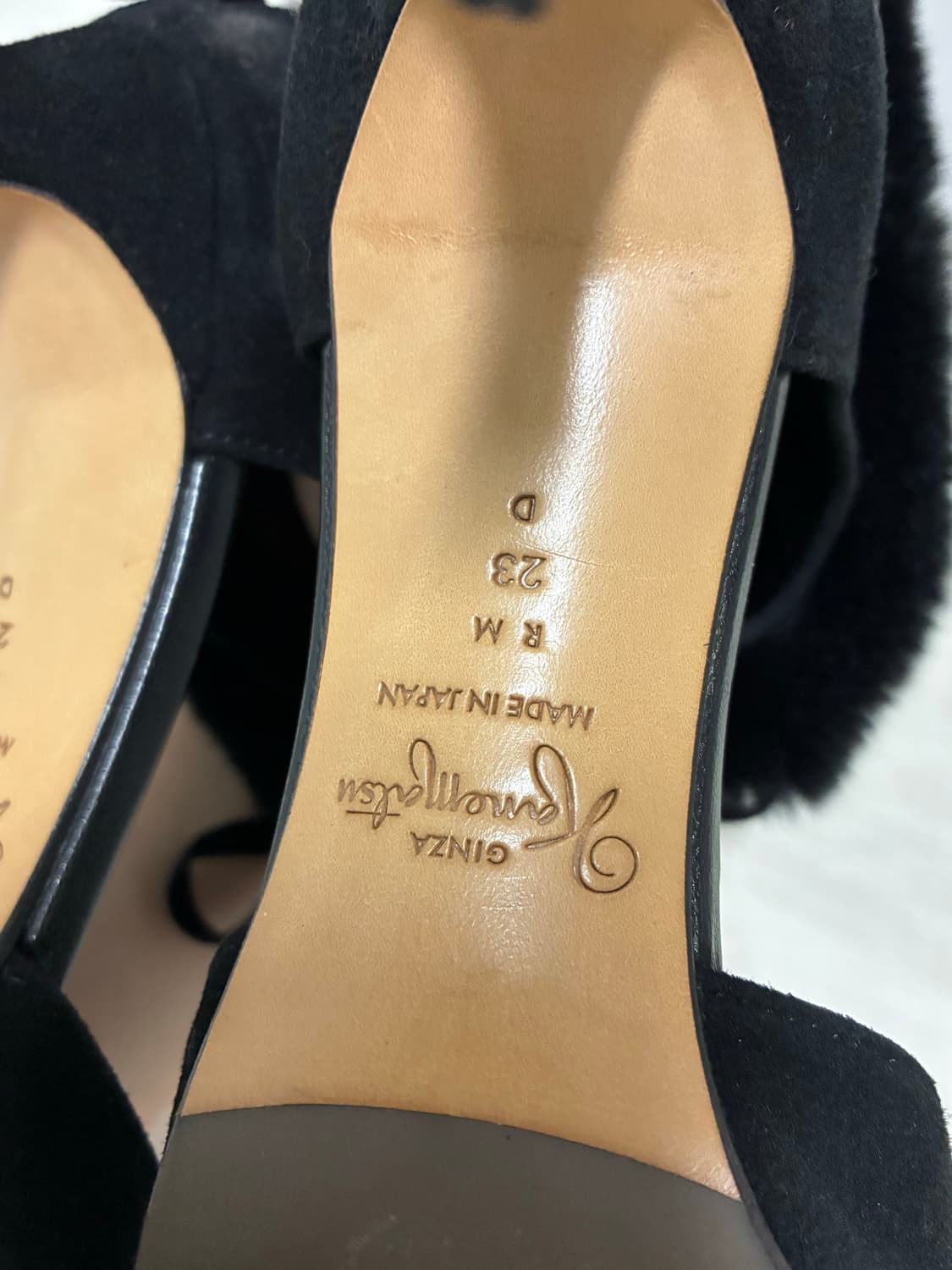 GINZA Kanematsu 긴자 빈티지 블랙 퍼 힐 상품이미지7