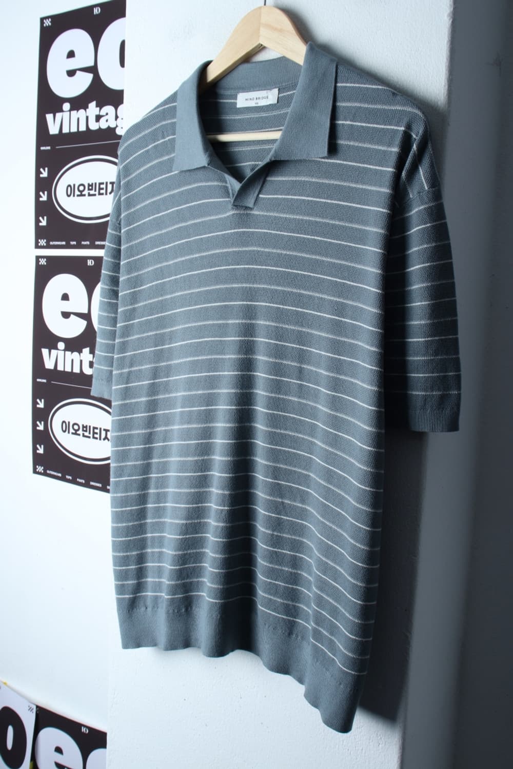 (XL-2XL) 마인드브릿지 반팔 카라 티셔츠 빅사이즈 니트-H32946 상품이미지1
