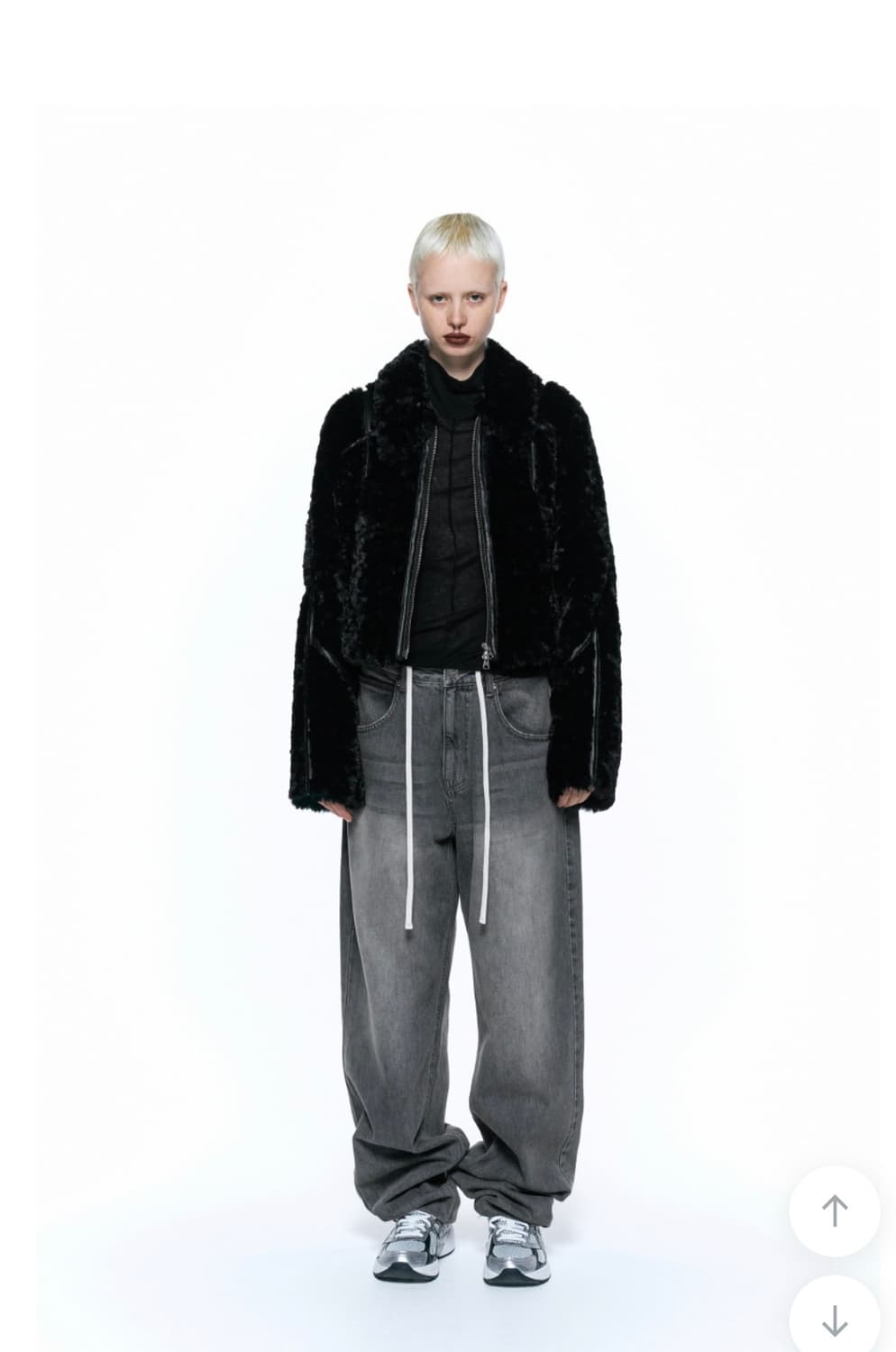 인사일런스우먼 에코 레더 바인딩 퍼 점퍼 블랙 s 상품이미지1