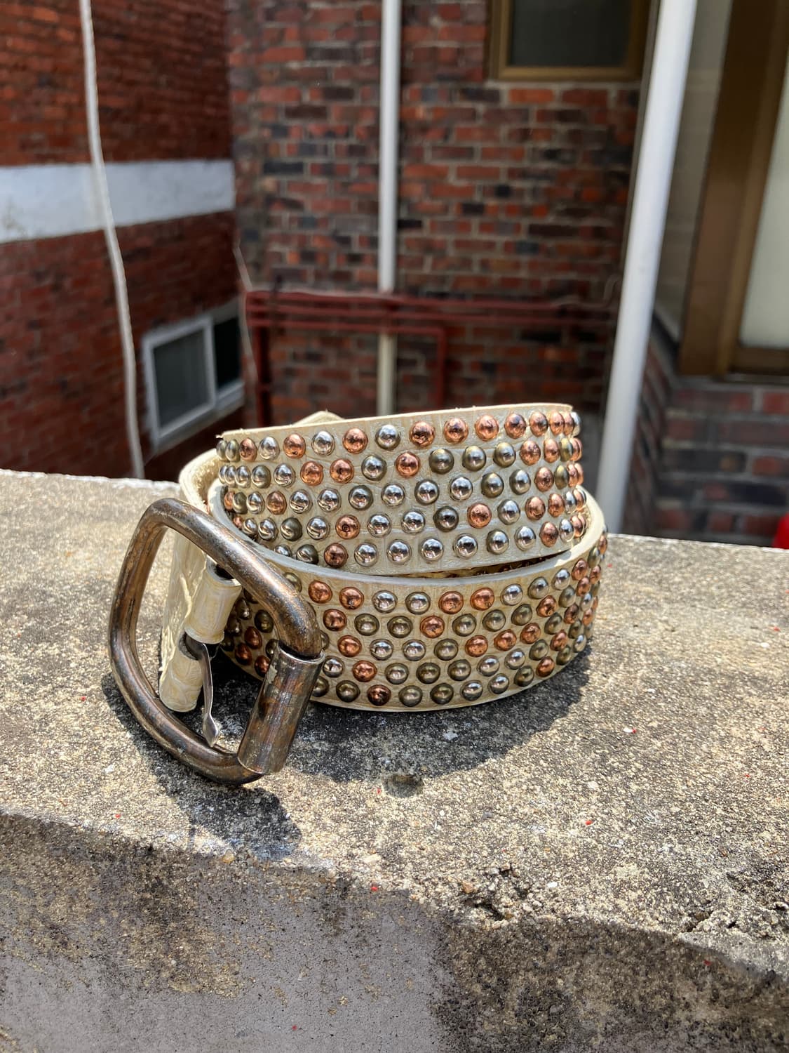 화이트 웨스턴 크로코 징 레더 벨트 상품이미지2