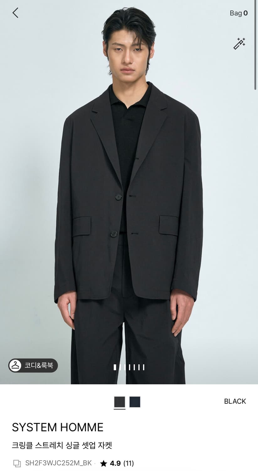 110/ 시스템옴므 25SS 크링클 스트레치 싱글 자켓 상품이미지2