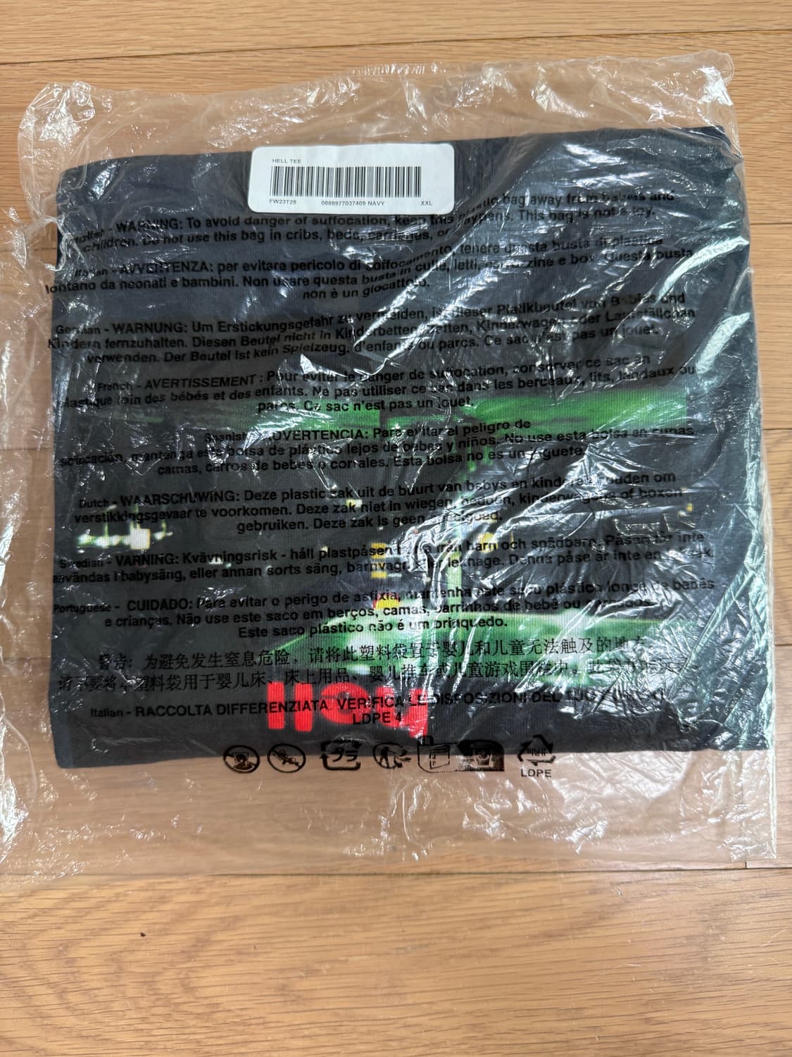 [XXL] supreme 슈프림 hell 헬 반팔 티셔츠 네이비 상품이미지3